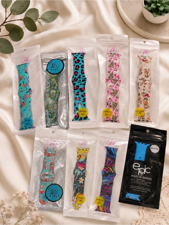 Accessories - Lot of 9 Apple Watch Bands Like New 38/40/41.  Retro, 80’s, Neon, Christmas